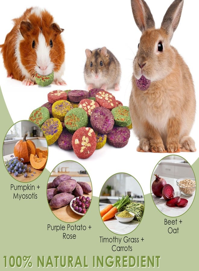 ERKOON 24Pcs Bunny Chew Toys, Small Animal Molar Toys Timothy Grass Beet Sweet Potato Pumpkin Cake Treats for Guinea Pig Hamster Bunny Chinchilla Gerbil, 100% Natural Rabbit Chews and Treats - Image 4