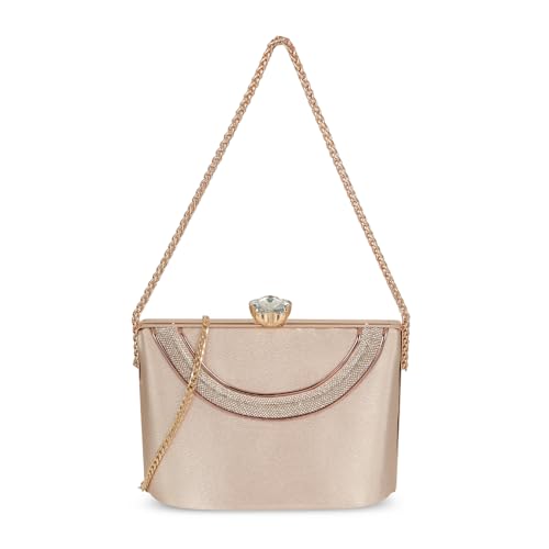 Metro Women's Rose-Gold Stylish Faux Leather Party Clutch (38-134) - Image 1