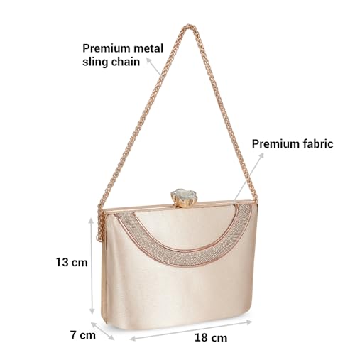 Metro Women's Rose-Gold Stylish Faux Leather Party Clutch (38-134) - Image 3