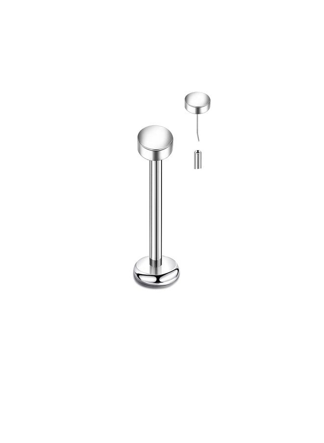 Lantine Threadless Nose Ring g23 Titanium 18g Push in Flat Back Earrings Nose Stud Lip Cartilage Helix Daith Piercing Jewelry 8mm - Image 1