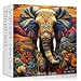 Larkipuzz Elephant Puzzles for Adults 1000 Pieces Larkipuzz Patchwork Mountain Puzzle Wildflower Vintage Sunset Jigsaw Puzzles for Wall Decor - Image 2