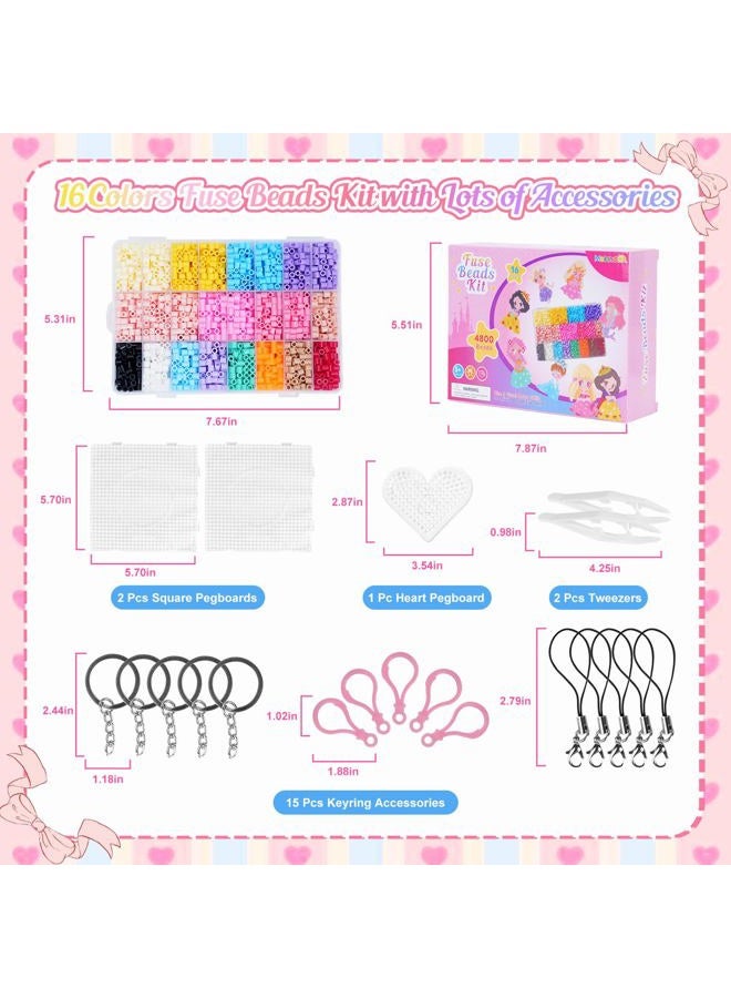 Meland Princess Fuse Beads Craft Kit for Girls, 5mm Beads Set with Pegboards & Accessories, Creative DIY Art Toy for Kids Ages 5-12, Perfect Birthday or Christmas Gift for Little Princesses - Image 5