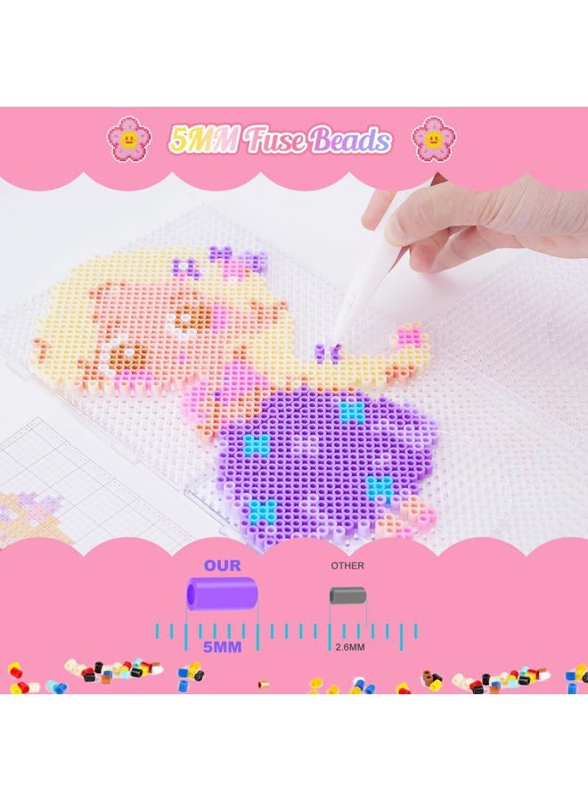 Meland Princess Fuse Beads Craft Kit for Girls, 5mm Beads Set with Pegboards & Accessories, Creative DIY Art Toy for Kids Ages 5-12, Perfect Birthday or Christmas Gift for Little Princesses - Image 2