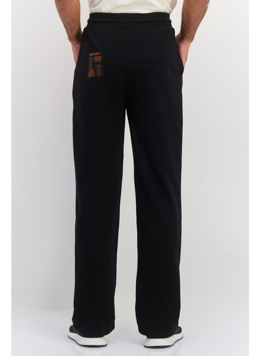 Night Addict Men Brand Logo Jogger Pants, Black  - Image 2