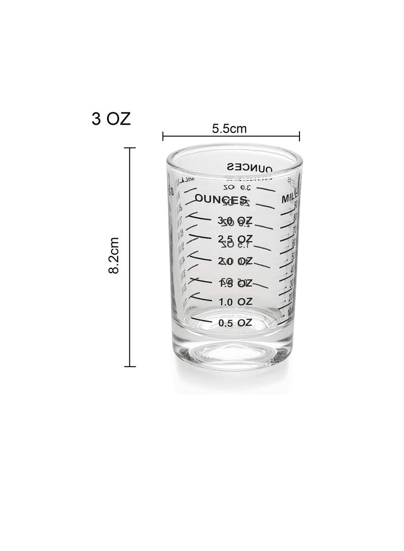 SOLARAE Shot Glass Measuring Cup 3 Ounce90ML Liquid Heavy High Espresso Glass Cup Black Line - Image 5