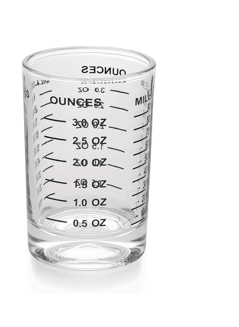 SOLARAE Shot Glass Measuring Cup 3 Ounce90ML Liquid Heavy High Espresso Glass Cup Black Line - Image 1