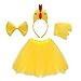 Fumwase 4 Pieces Chicken Animal Costume Chick Headband Bowtie Tail Tutus Set for Halloween Dress Up Cosplay Party Yellow - Image 3