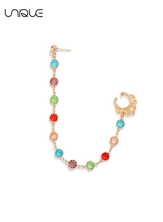يونيك زخرفة الأنف - زخارف الأنف الملونة المرصعة بالماس - زخرفة الأنف غير المثقبة - بسيطة أنيقة - هدايا - Image 2