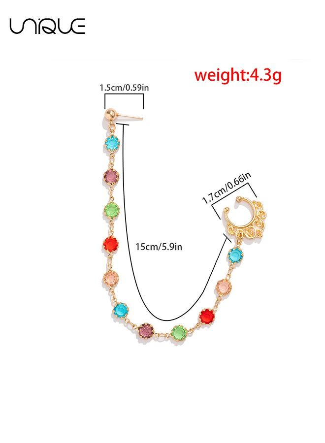 يونيك زخرفة الأنف - زخارف الأنف الملونة المرصعة بالماس - زخرفة الأنف غير المثقبة - بسيطة أنيقة - هدايا - Image 3