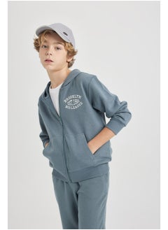 DeFacto Boy Regular Fit Hooded Long Sleeve Knitted Cardigan  - Image 2