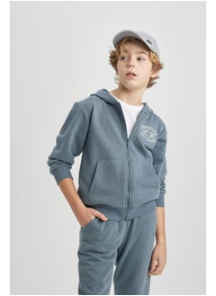 DeFacto Boy Regular Fit Hooded Long Sleeve Knitted Cardigan  - Image 4