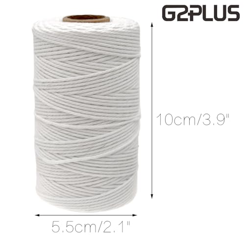 G2PLUS White String, Cotton Bakers Twine, 328 Feet 2MM Natural White Cotton String for Crafts, Gift Wrapping Twine, Home Decor, Gift Packaging - Image 4