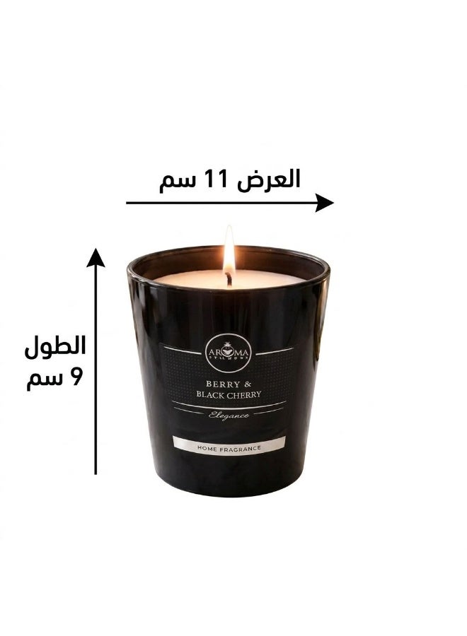 أروما شمعة عطرية فاخرة ب فتيل واحد رائحة التوت والكرز الاسود - Image 3