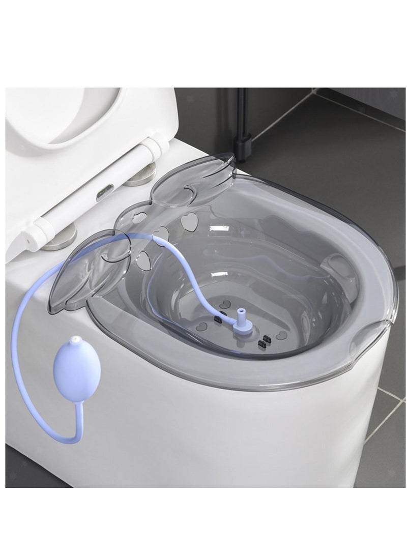 HOMESTAR Sitz Baths for Toilet Seat, Pregnant Women Steam Seat with Flusher Hemorrhoids and Inflammation Treatment, Soaking Basin Suitable Most Toilets - Image 1