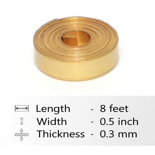 BRONGS Vastu Brass Strip | Width- 0.5 Inch | Thickness - 0.3mm | Length- 8 Feet Approx | Zone Balancing |Toilet Correction | Main Entrance | Brass Strip for Vastu | Pack of 1 - Image 2