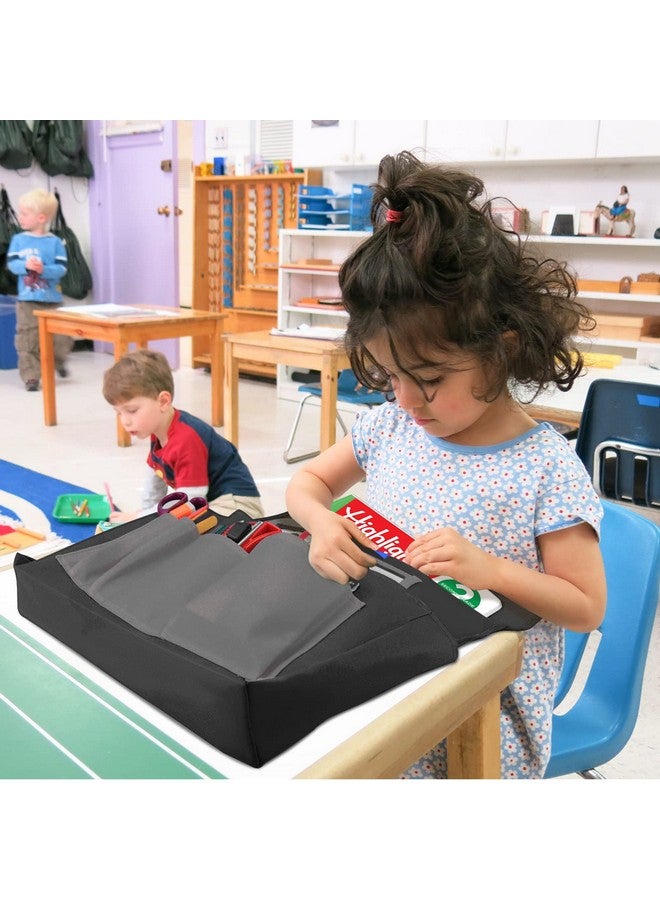 AUVCAS Black Chair Back Pocket School Seat Chair Storage Pocket Organizer with Label Slot Multiple Pockets for School Home Classroom Preschool Daycare - Image 3