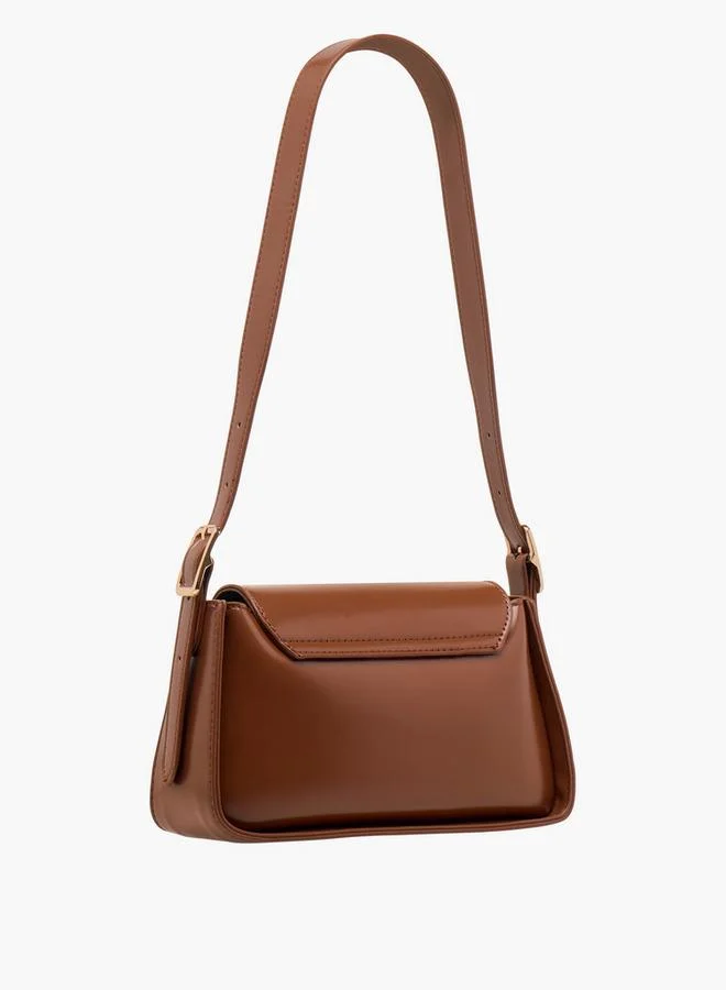 Flora Bella By Shoexpress Solid Crossbody Bag with Adjustable Strap