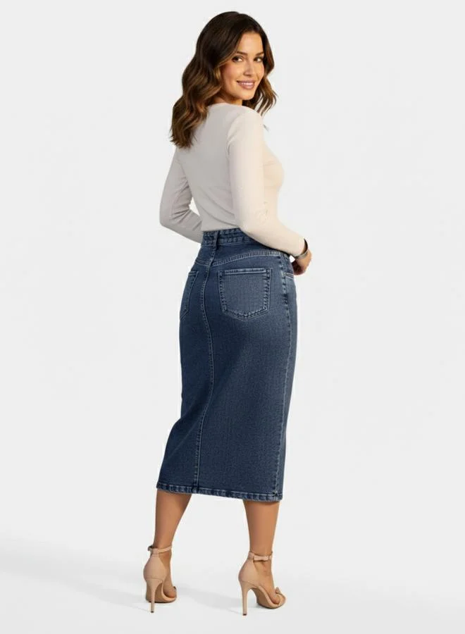 تايك تو تنورة ميدي دنيم نسائية