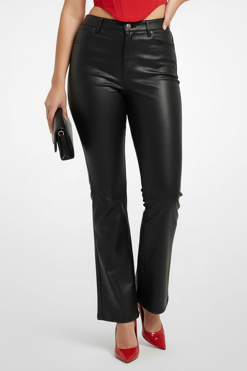 INC Women Plus Size Plain Wide Leg Pants, Black - Image 1
