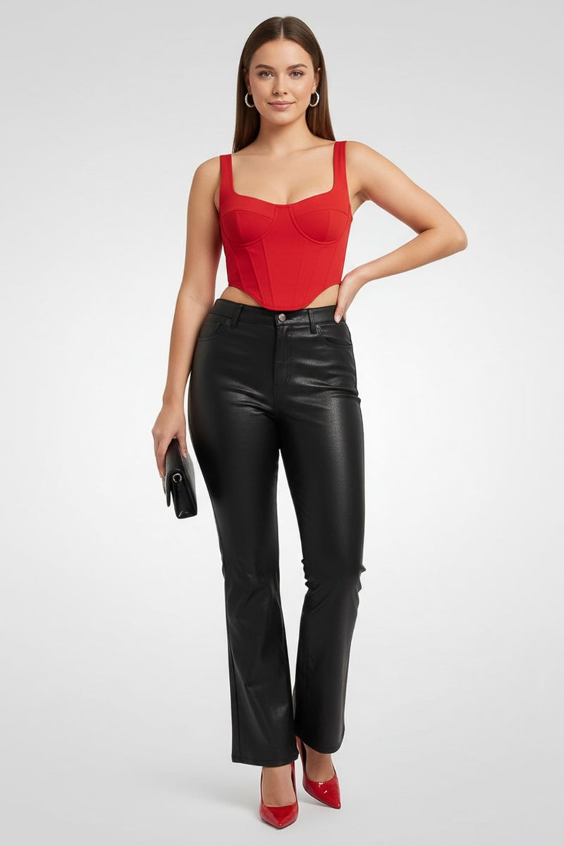 INC Women Plus Size Plain Wide Leg Pants, Black - Image 2