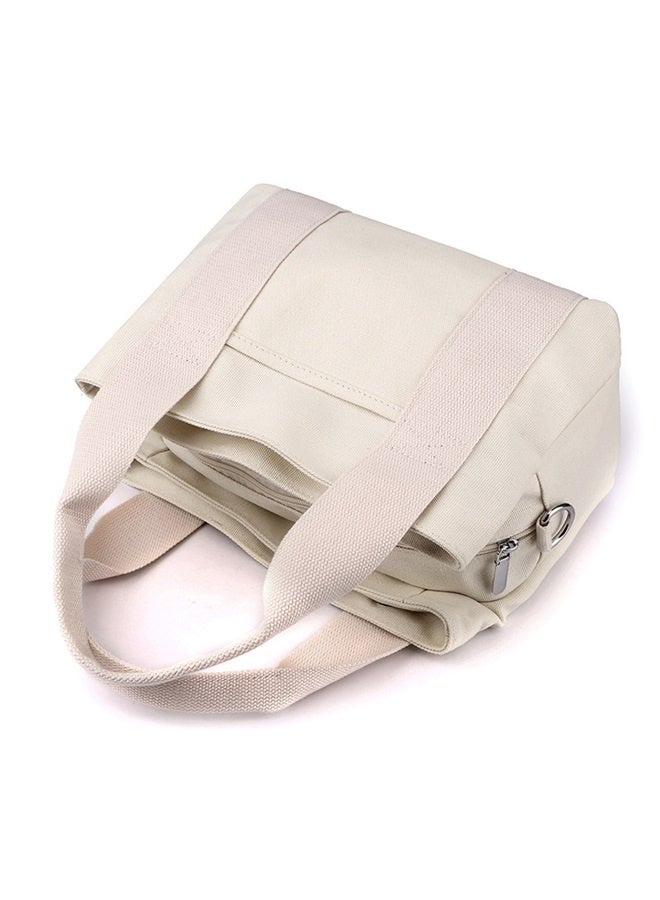 Canvas Messenger bags for women,Tote Crossbody Shoulder Bag Satchel Purse-Off white  - Image 3