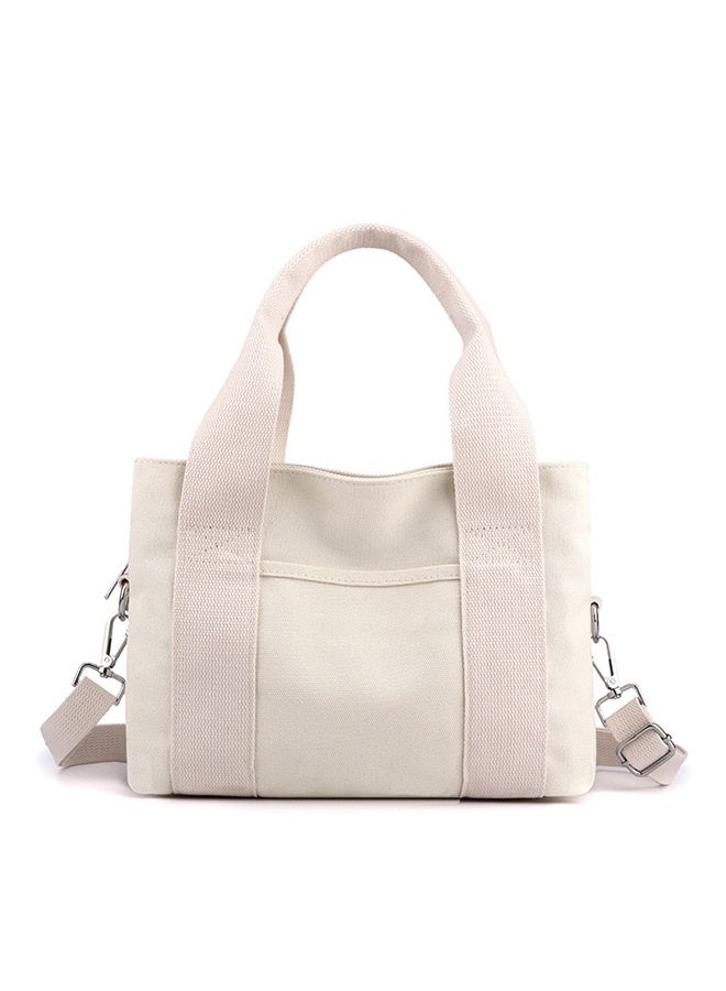 Canvas Messenger bags for women,Tote Crossbody Shoulder Bag Satchel Purse-Off white  - Image 1