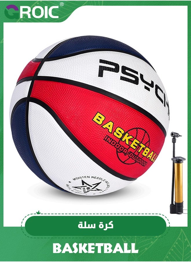 GROIC Size 7 (29.5 inches) Rubber Basketball, Official Regulation Size 7 for Indoor Outdoor Pool Play Games, Deep Channel Construction Streetball, Made for Adults & Youth, Official Basketball Size 7  - Image 1