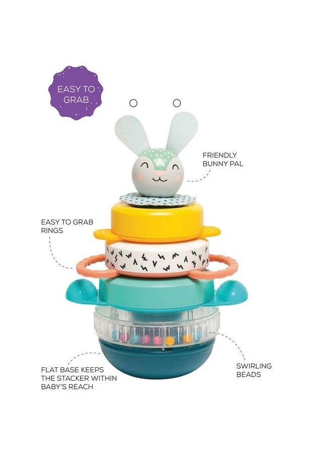 Taf Toys - Hunny Bunny Baby Stacker 5 Pieces Captivating Stacker Rings And A Friendly Bunny Character Bpa Free Developmental Toddler Toy - Image 1