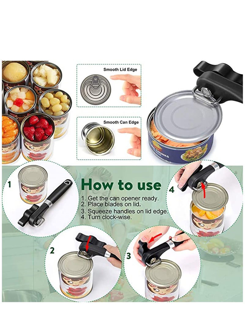 SYOSI - Can Opener, Kitchen Safety for Restaurant No Sharp Edges Arthritis Camping Can Open tool Side Cut Manuel Hand Held Smooth Edge Ergonomic - Image 1