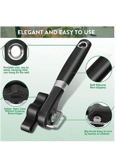 SYOSI Can Opener, Kitchen Safety for Restaurant No Sharp Edges Arthritis Camping Can Open tool Side Cut Manuel Hand Held Smooth Edge Ergonomic  - Image 2