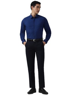 Peter England Peter England Men's Solid Regular Fit Shirt (PESFMNUBB98928_Navy 44)  - Image 5