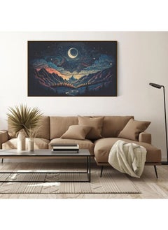 Home Gallery Illustration Night Sky With Stars Moon Constellation Framed Wall Art  - Image 5