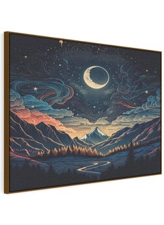 Home Gallery Illustration Night Sky With Stars Moon Constellation Framed Wall Art  - Image 4