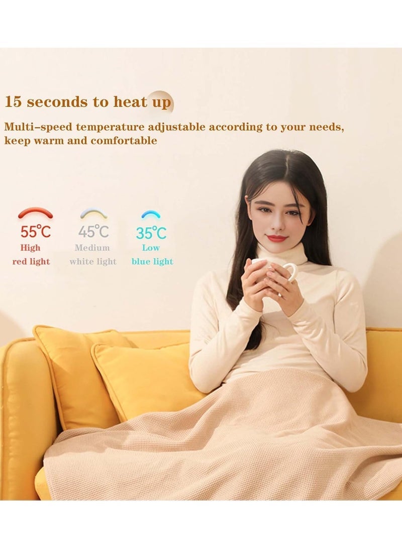 general Portable electric blanket, 3-speed temperature control, USB powered, washable, 150 x 80 cm, suitable for warming shoulders, waist and whole body (excluding power banks) - Image 3