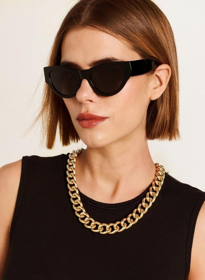 FOCALOOK Chunky Gold Cuban Curb Link Chain Necklace, 16 mm Lightweight Thick Chain Necklace, Chunky Statement Necklaces 22 Inch - Image 3