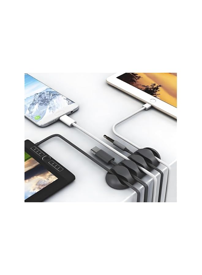 Green Tiger Cable Clips, 16 Pack Black Self Adhesive Cord Holder, Ideal Cable Management Cord Organizer Wire Keeper for Desk, Nightstand, Phone Charger, Computer, Home, Office, Car - Image 3