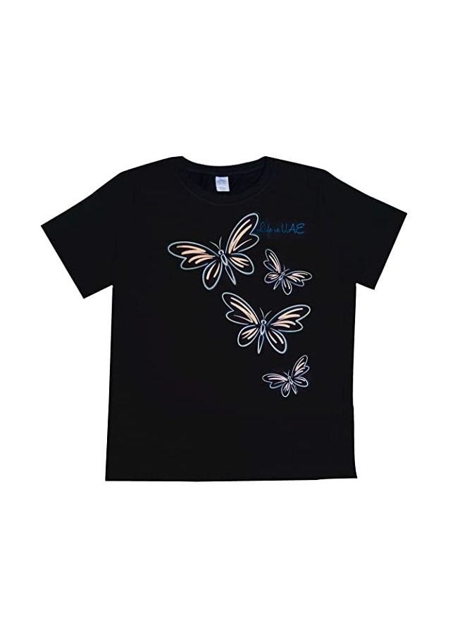 Delsol Color Change Women's T-Shirt Silver Butterfly Crew Black - pzsku/ZCCCBBD562F391F6DDE3EZ/45/_/1684316196/2c4bf712-7bed-4b7f-a4d0-96a3c33019ca