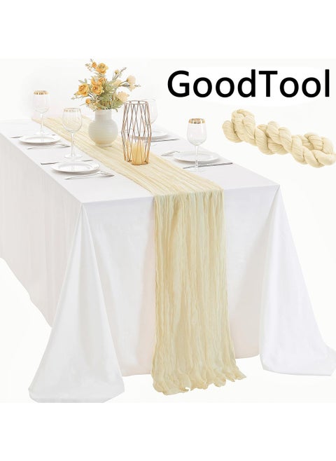 Crumpled Gauze Table Runner, Suitable For Wedding Decoration Holiday Party Reception Decoration, 90cm*400cm
