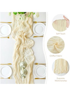 GoodTool Crumpled Gauze Table Runner, Suitable For Wedding Decoration Holiday Party Reception Decoration, 90cm*400cm  - Image 2