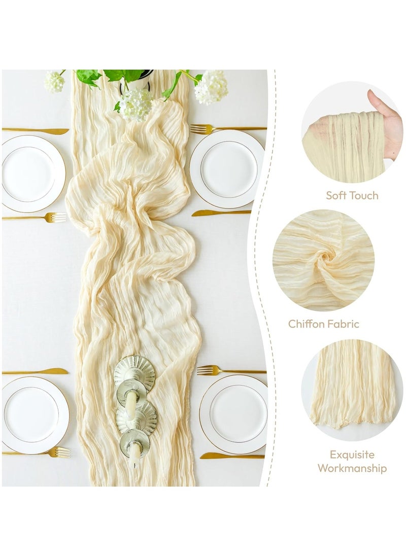 GoodTool - Crumpled Gauze Table Runner, Suitable For Wedding Decoration Holiday Party Reception Decoration, 90cm*400cm - Image 1