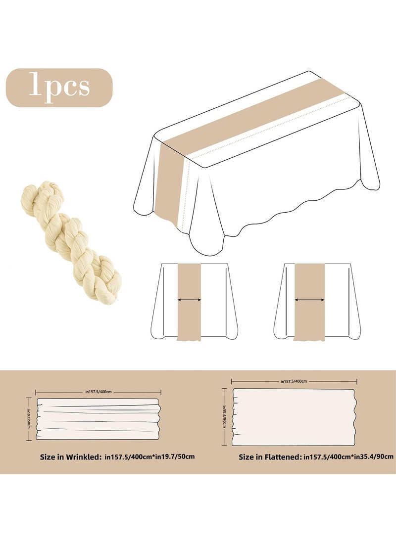 GoodTool - Crumpled Gauze Table Runner, Suitable For Wedding Decoration Holiday Party Reception Decoration, 90cm*400cm - Image 1