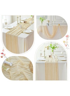 GoodTool Crumpled Gauze Table Runner, Suitable For Wedding Decoration Holiday Party Reception Decoration, 90cm*400cm  - Image 4