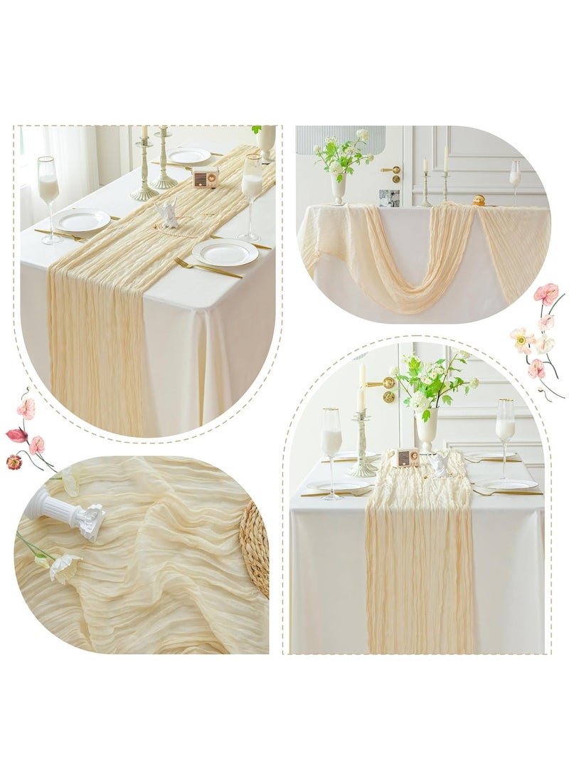 GoodTool - Crumpled Gauze Table Runner, Suitable For Wedding Decoration Holiday Party Reception Decoration, 90cm*400cm - Image 1