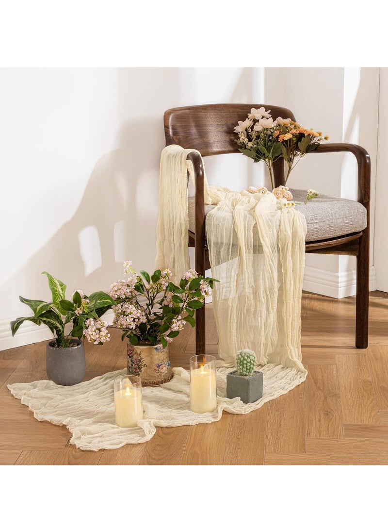 GoodTool - Crumpled Gauze Table Runner, Suitable For Wedding Decoration Holiday Party Reception Decoration, 90cm*400cm - Image 1