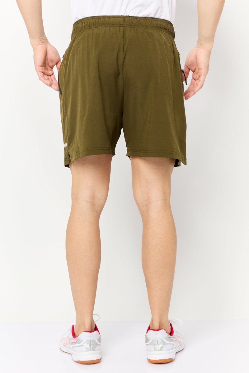 Mister Men Sportswear Fit 5 Inseam Training Shorts, Dark Olive - Image 4