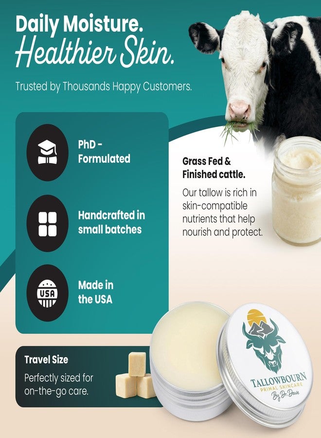 Tallowbourn Grass Fed Beef Tallow Balm for Face and Body with Shea Butter, Organic Jojoba Oil, Honey, and Beeswax – Beef Tallow for Skin – Unscented Balm – 1 oz - Image 2