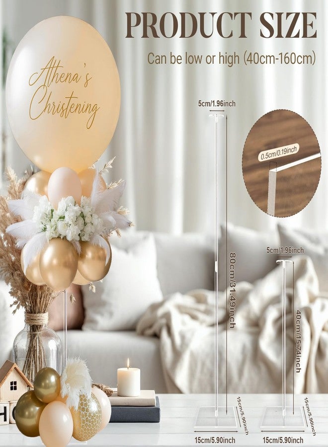 OurWarm 10 Pack 31.5 Inch Balloon Stands for Table, Clear Acrylic Balloon Sticks with Base for Table Centerpieces, Balloons Stand Kit for Birthday Party Baby & Bridal Shower Graduation Wedding Decor - Image 2
