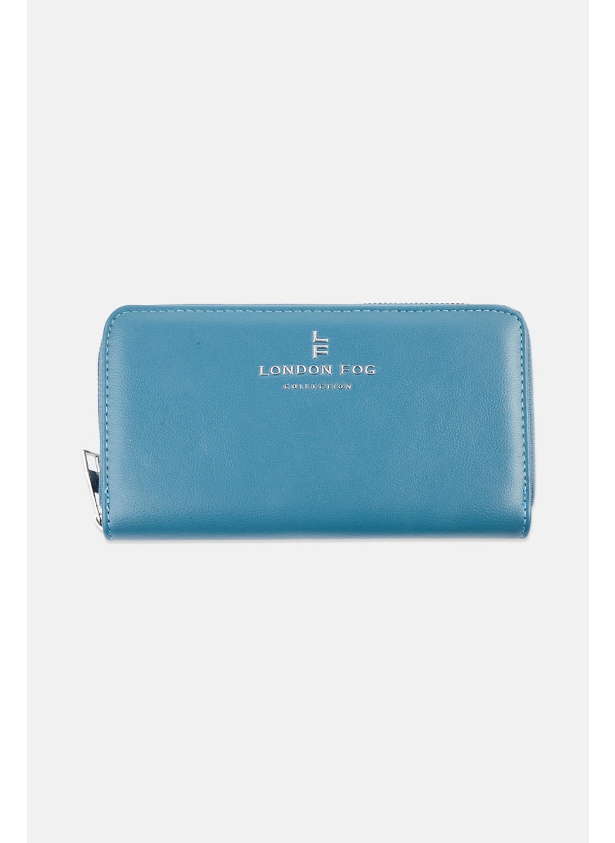 London Fog Women Brand Logo Wallet 11 H x 19 L x 2 W cm, Slate Blue  - Image 1