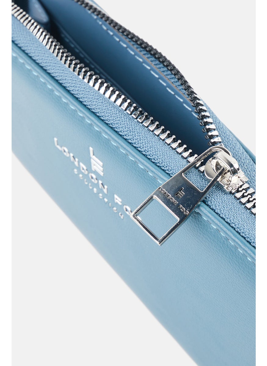 London Fog Women Brand Logo Wallet 11 H x 19 L x 2 W cm, Slate Blue  - Image 3