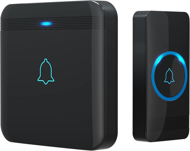 أفانتيك جرس باب لاسلكي من ، D-3G: مجموعة جرس مقاومة للماء، يمكن سماعه من مسافة تزيد عن 1300 قدم، تحتوي على 52 لحنًا، 5 مستويات للصوت، وإضاءة LED. - Image 1